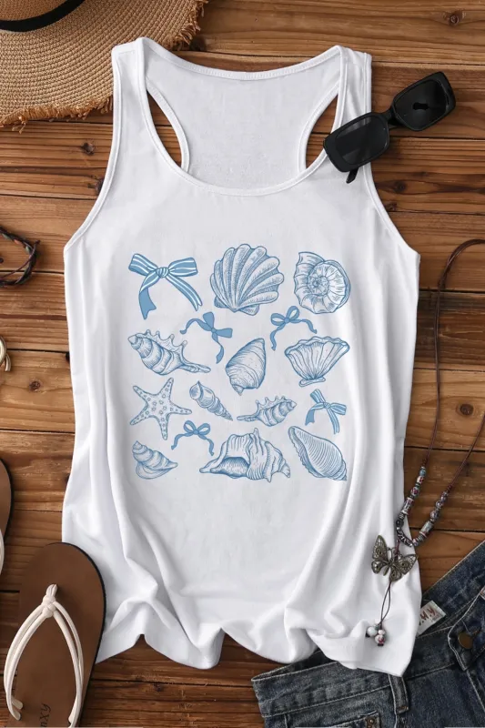 Coquette Seashell Summer Tank Top For Women sold by Fancy Tees