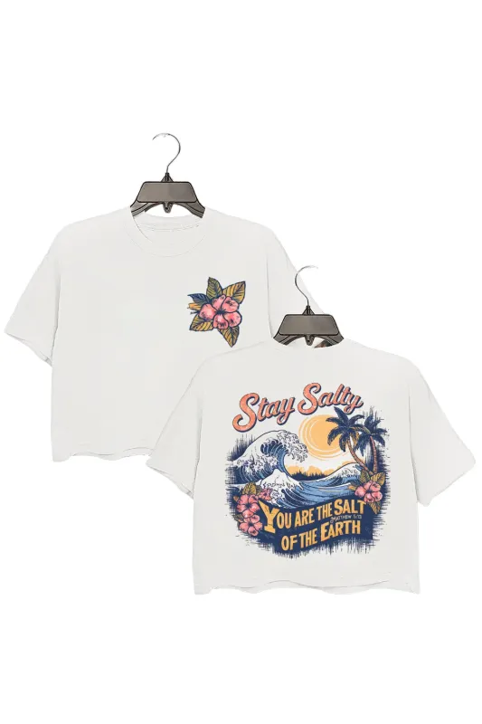 Salty Retro Christian Boho Bible Crop Top For Women sold by Fancy Tees