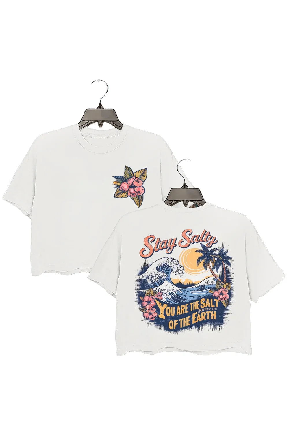 Salty Retro Christian Boho Bible Crop Top For Women sold by Fancy Tees