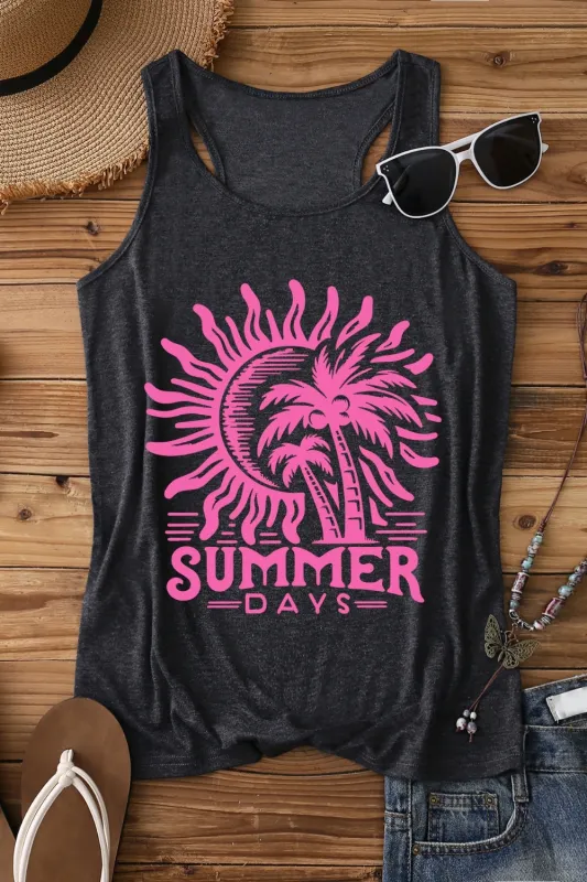 Retro Summer Day Beach Tank Top For Women sold by Fancy Tees