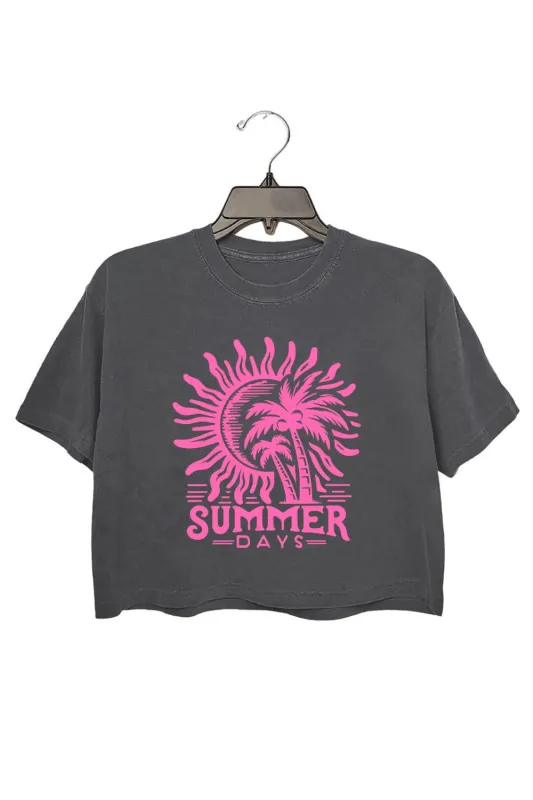 Retro Summer Day Beach Crop Top For Women sold by Fancy Tees