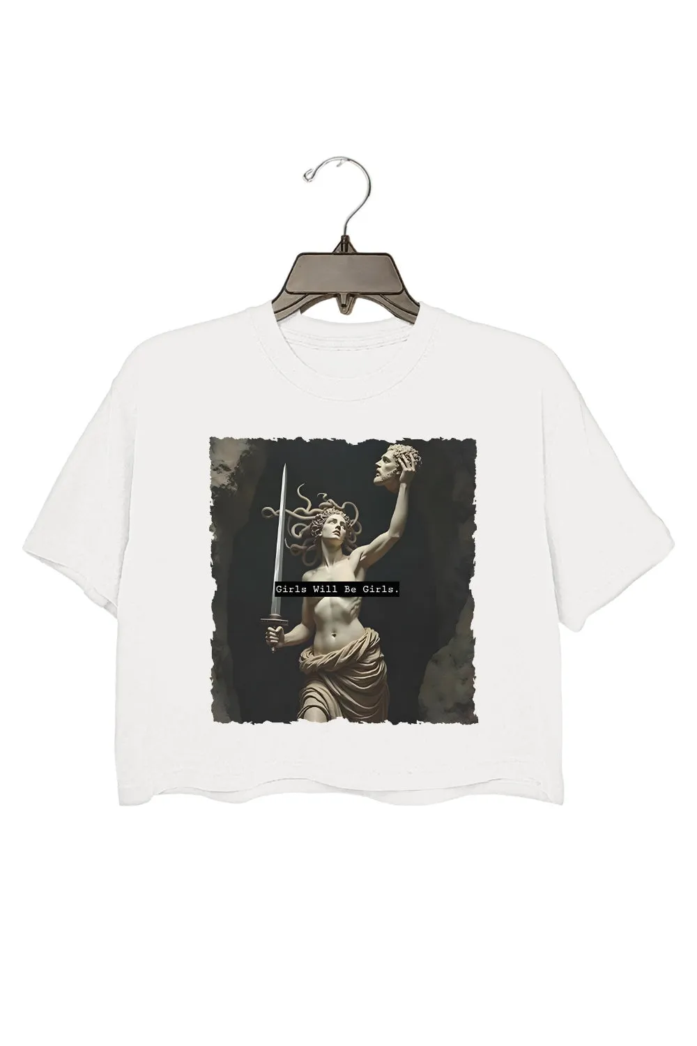 Girls Will Be Girls Medusa With The Head Crop Top For Women sold by Fancy Tees product image thumbnail 2