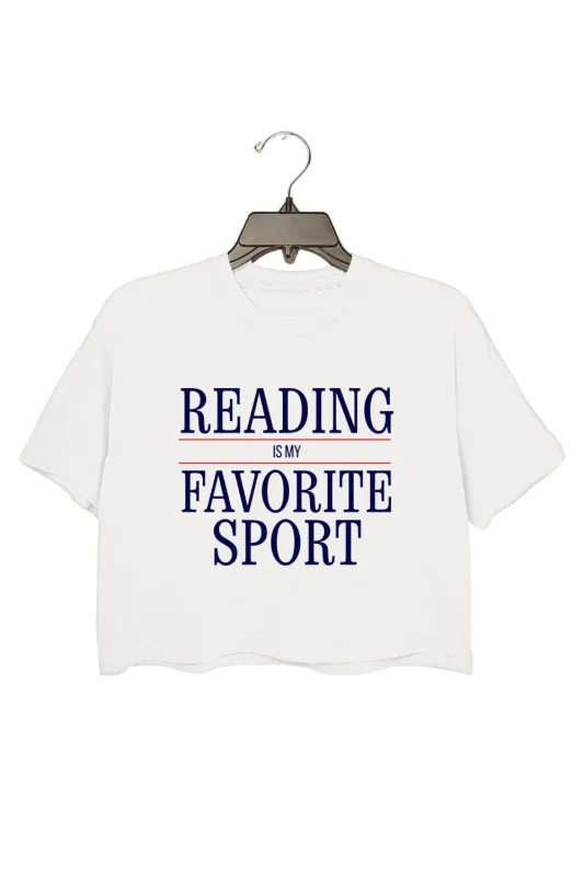 Reading Is My Favorite Sport Bookish Crop Top For Women sold by Fancy Tees