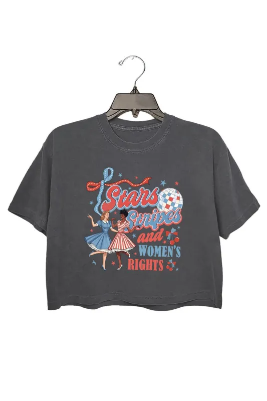Feminist Stars Stripes And Women's Rights Crop Top For Women sold by Fancy Tees