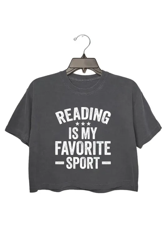 Reading Is My Favorite Sport Crop Top For Women sold by Fancy Tees