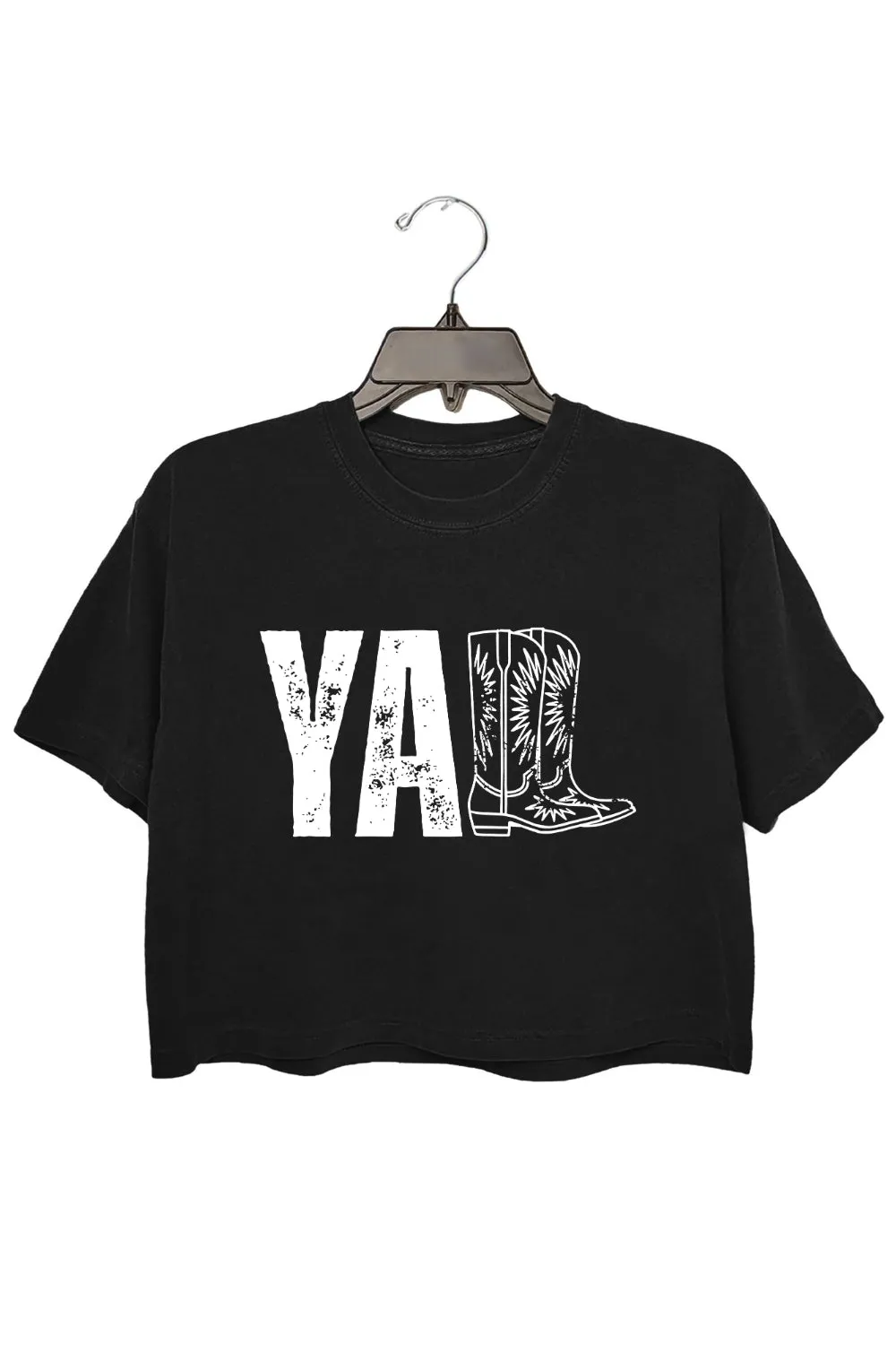 Y'all Cowboy Boots Crop Top For Women sold by Fancy Tees product image thumbnail 3