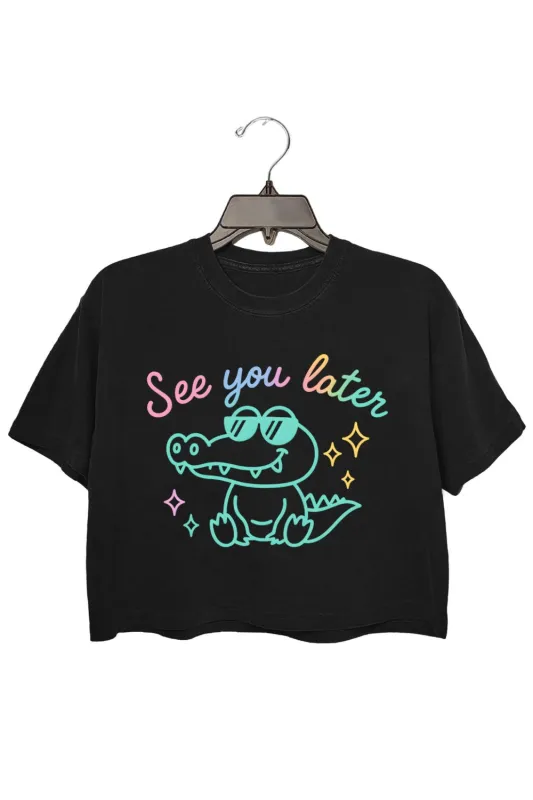 See You Later Alligator Teacher Summer Crop Top For Women sold by Fancy Tees