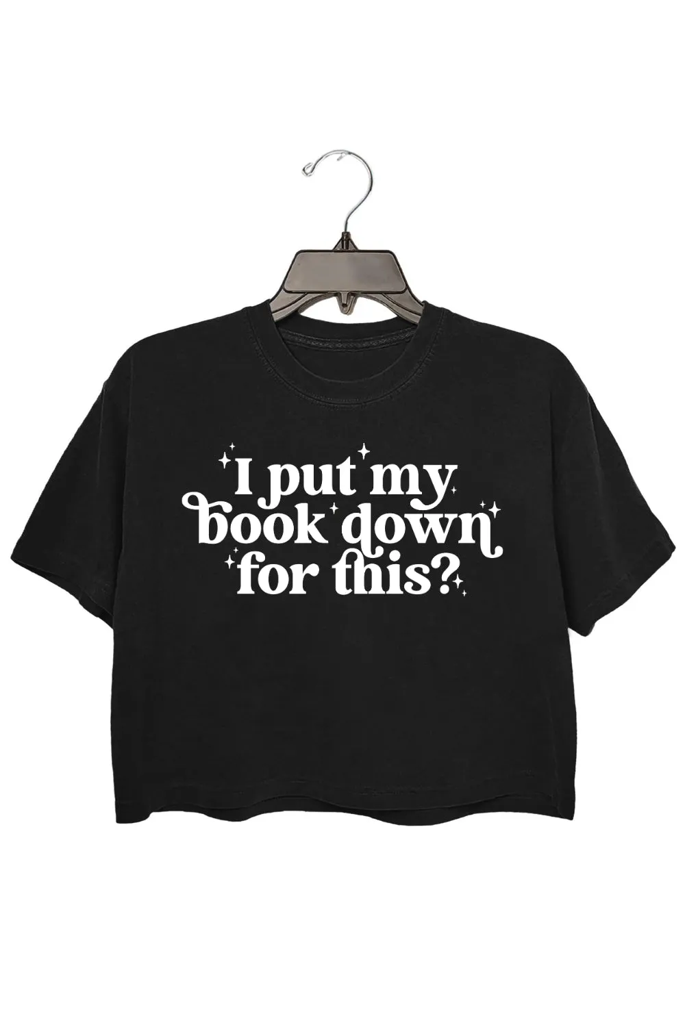 I Put My Book Down For This Crop Top For Women sold by Fancy Tees product image thumbnail 3
