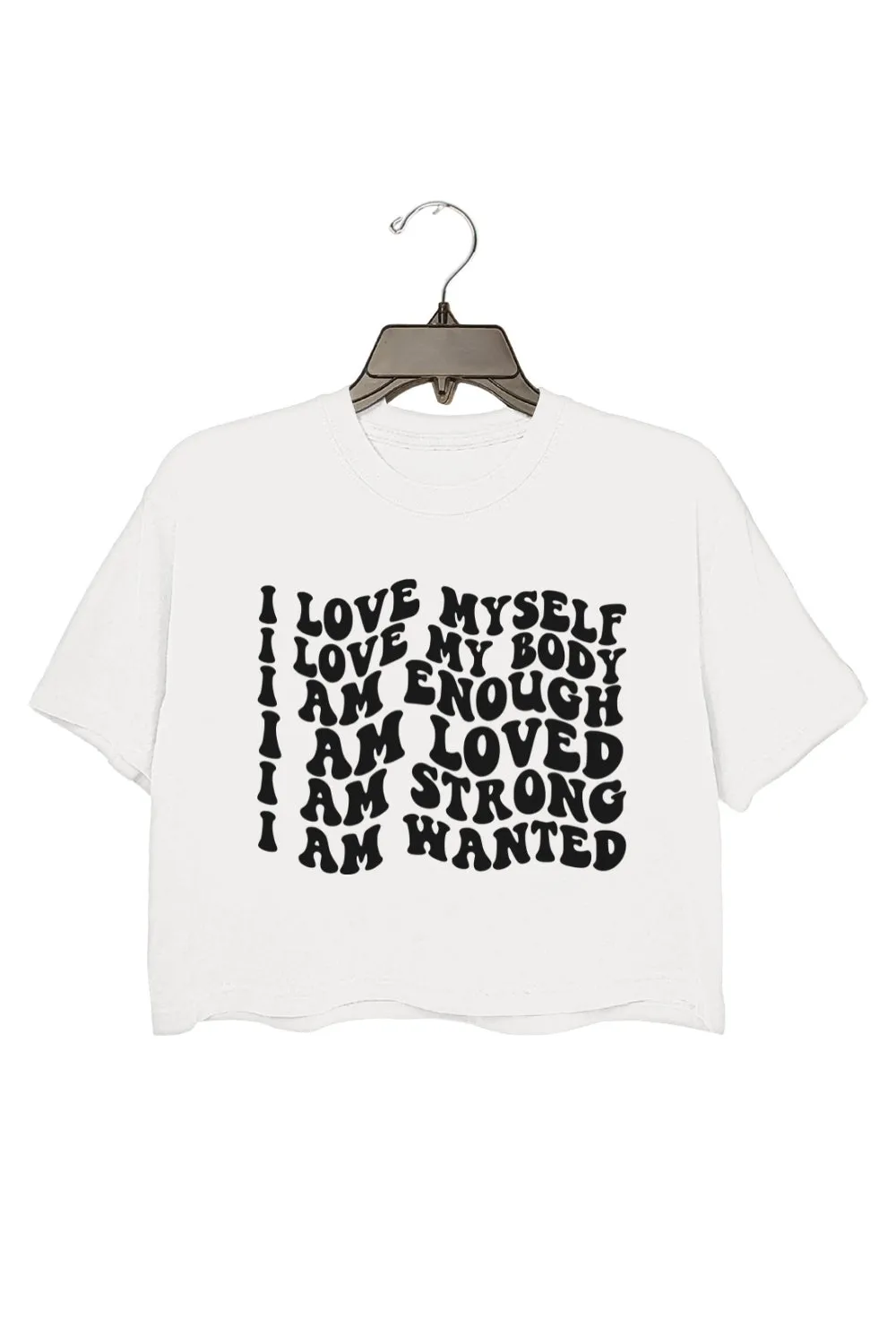 Positive Affirmations Self Love Crop Top For Women sold by Fancy Tees product image thumbnail 2