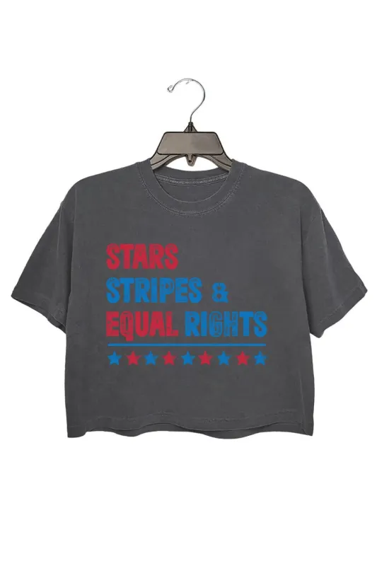 Stars Stripes And Equal Rights Stars Crop Top For Women sold by Fancy Tees