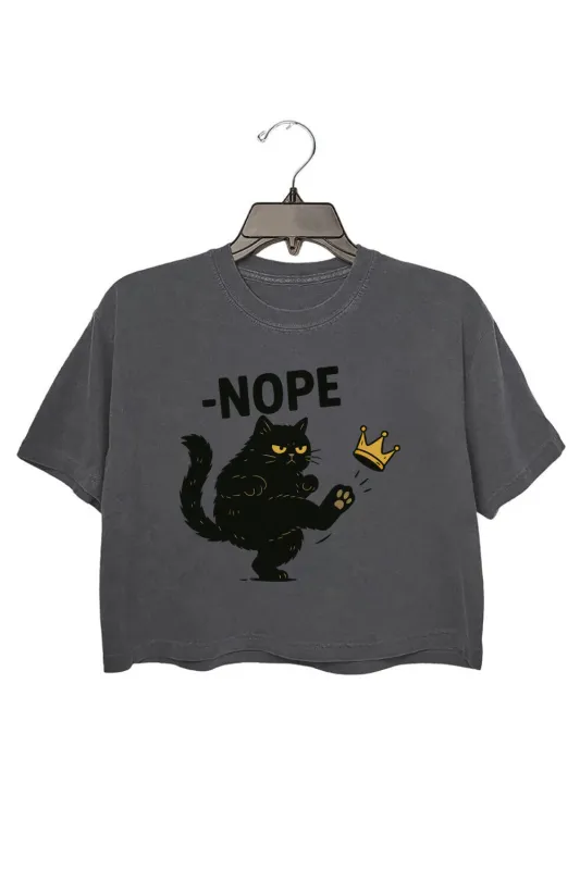 No Kings In America Black Cat Crop Top For Women sold by Fancy Tees