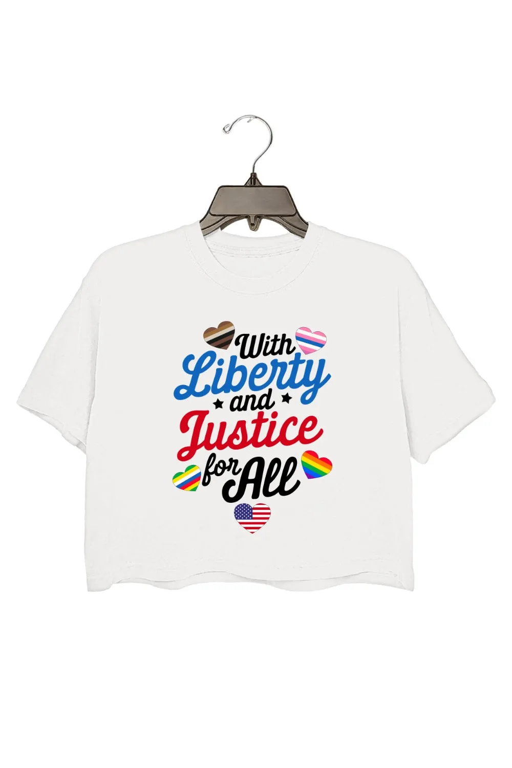With Liberty And Justice For All Crop Top sold by Fancy Tees