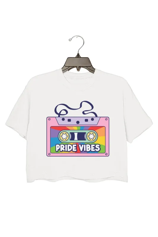 Pride Vibes Cassette Crop Top For Women sold by Fancy Tees