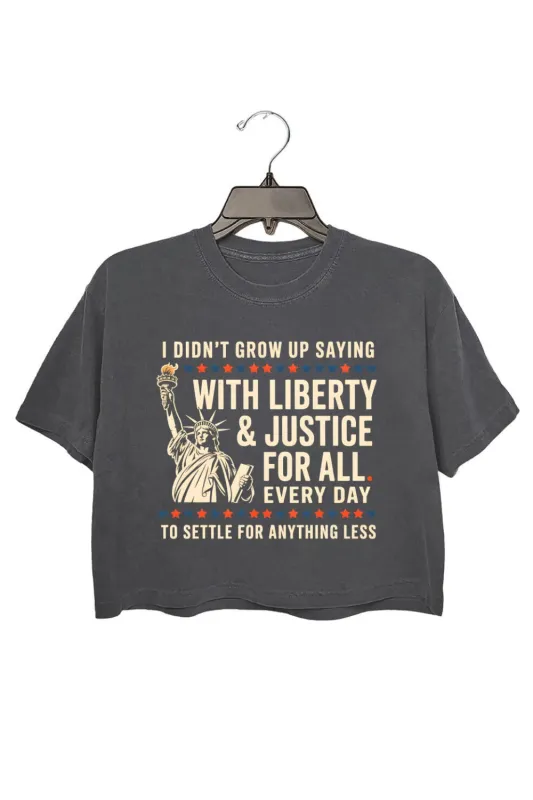 Liberty and Justice For All Human Rights Crop Top For Women made by Fancy Tees