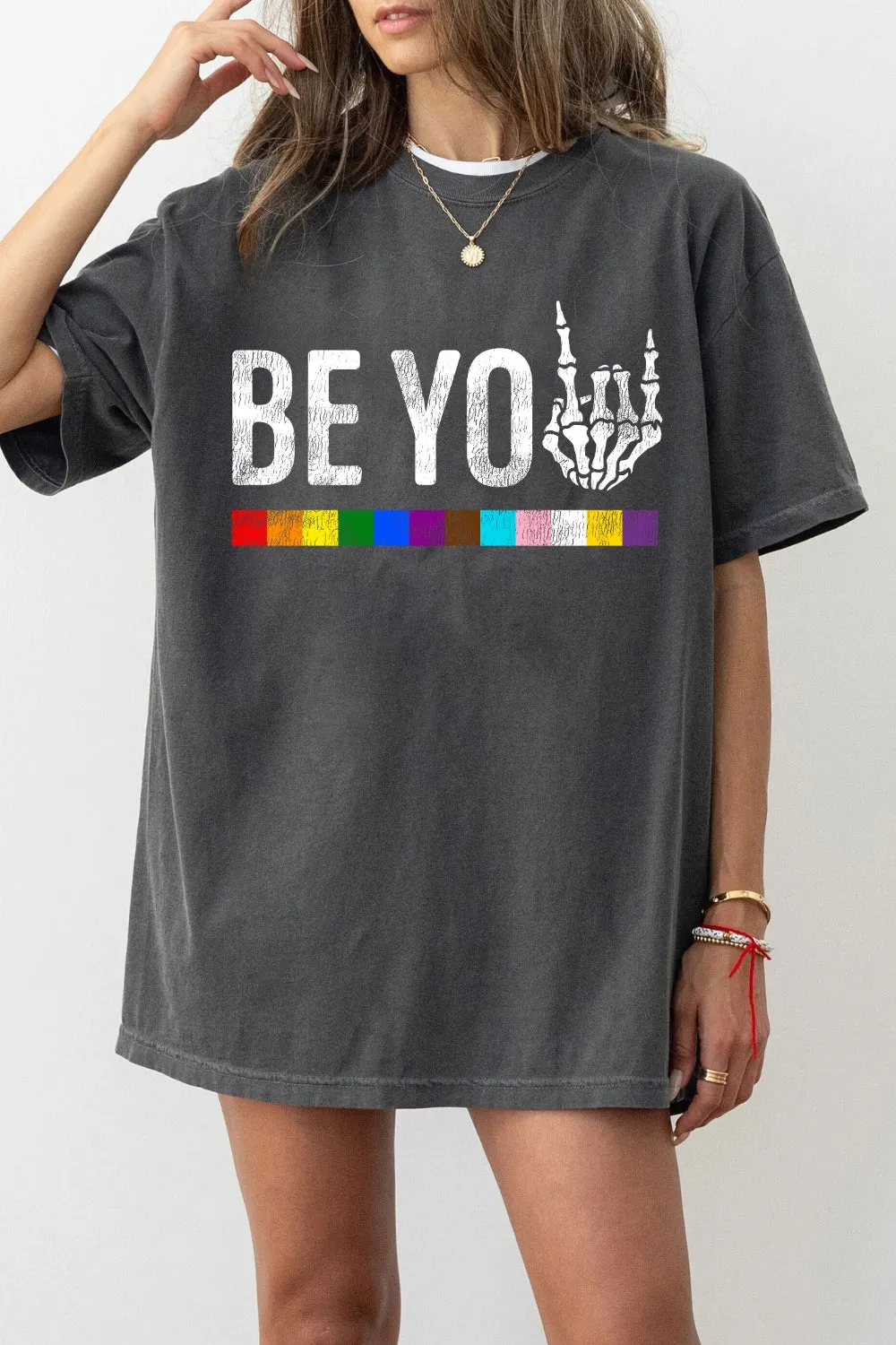 Be You Rainbow Skeleton Tee sold by Fancy Tees