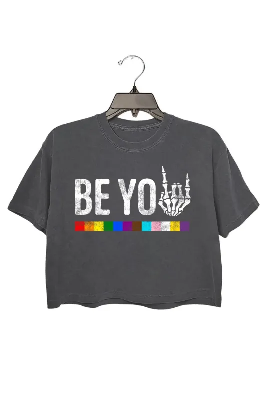 Be You Rainbow Skeleton Crop Top sold by Fancy Tees
