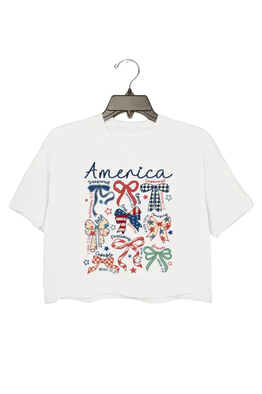 Coquette America Bible Verse Crop Top For Women sold by Fancy Tees