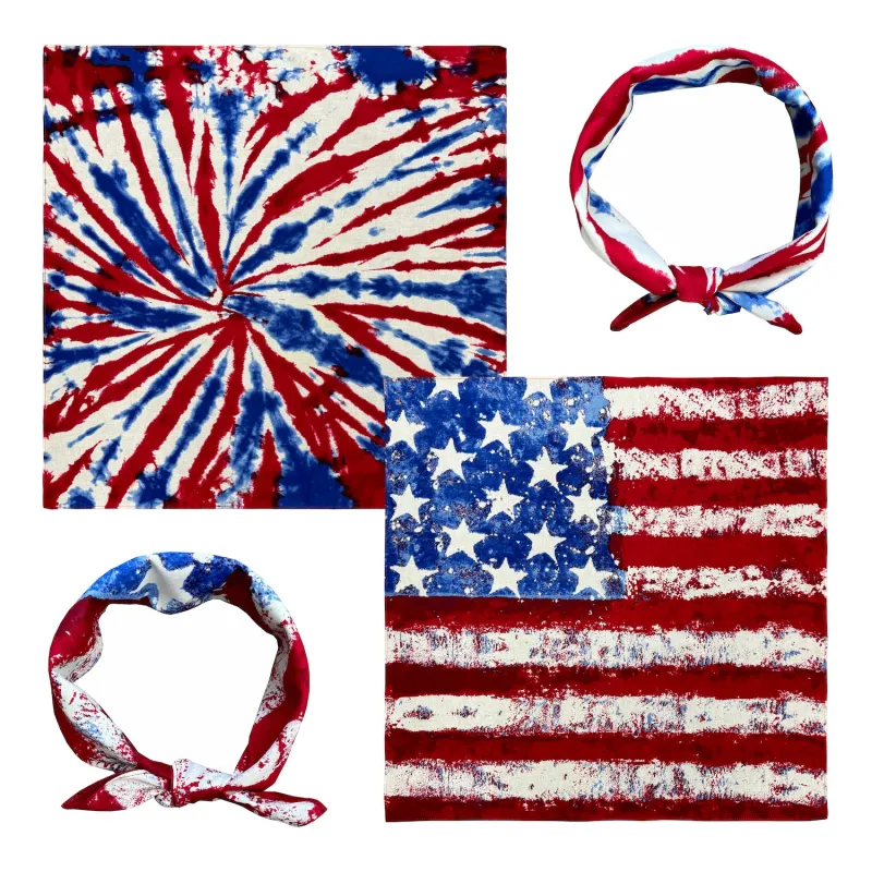 The 4th Of July Cotton Bandana Multi-purpose Hair Scarf sold by Fancy Tees