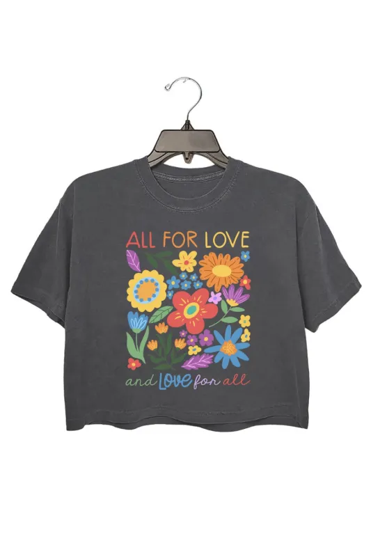 All For Love Love For All Pride Crop Top For Women sold by Fancy Tees