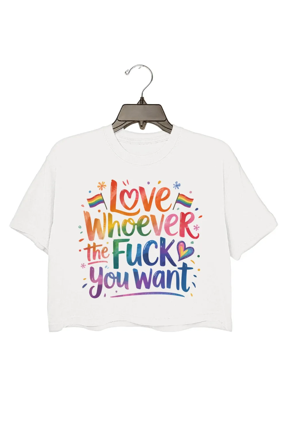 Love Whoever The F You Want Crop Top For Women sold by Fancy Tees product image thumbnail 2
