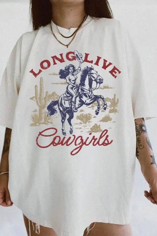 Vintage Cowgirls Long Live Tee For Women sold by Fancy Tees