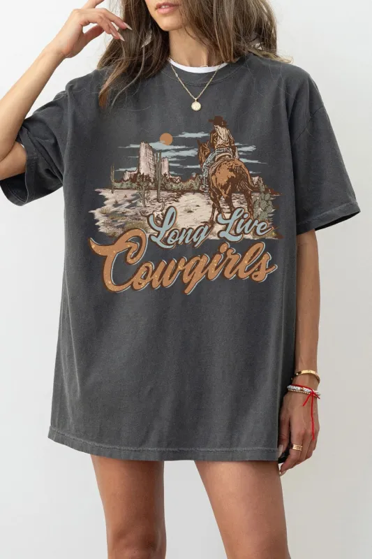 Retro Western Long Live Cowgirls Tee For Women sold by Fancy Tees
