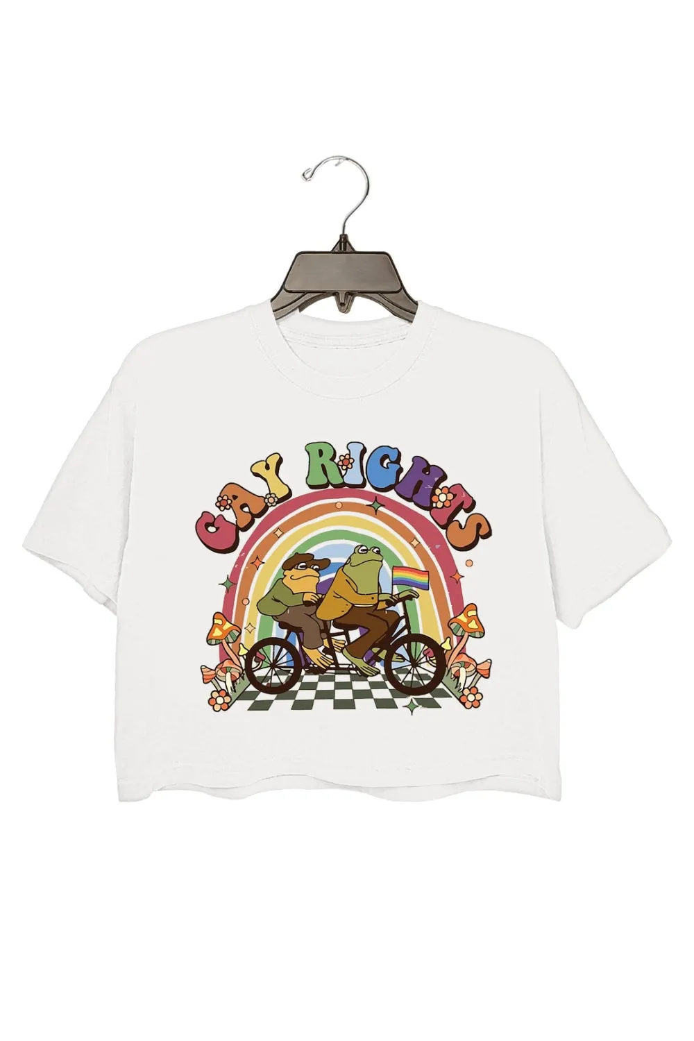 Frog Gay Rights Pride Crop Top For Women sold by Fancy Tees