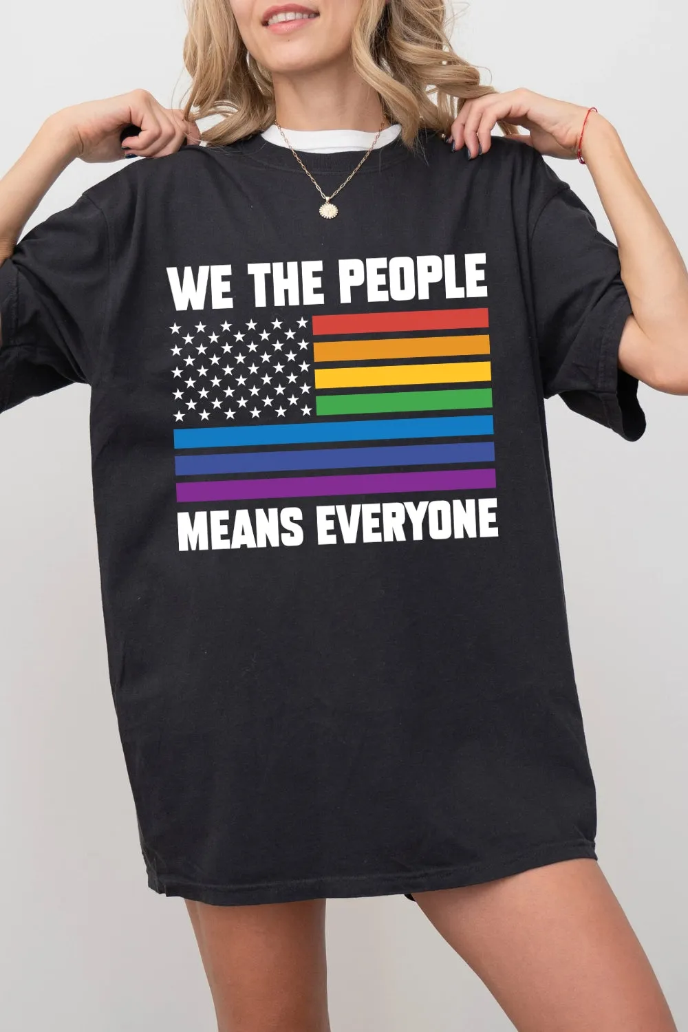 We The People Means Everyone Tee For Women sold by Fancy Tees product image thumbnail 3