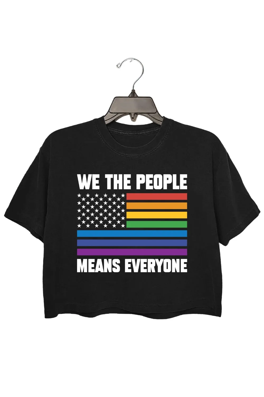 We The People Means Everyone Crop Top For Women sold by Fancy Tees product image thumbnail 3