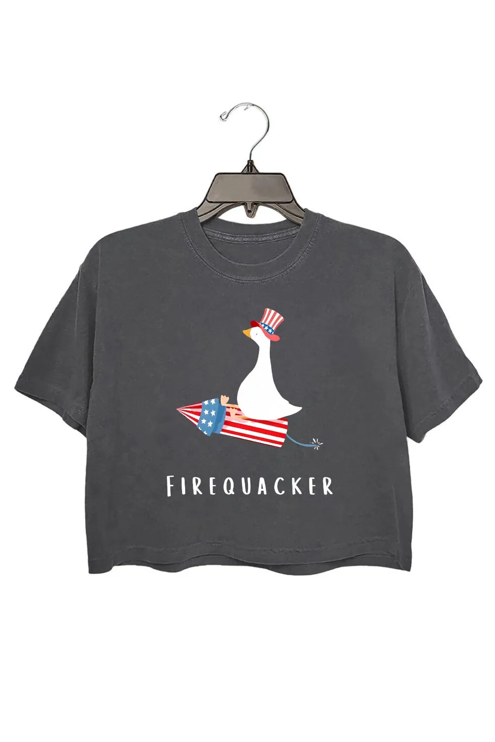 Firequacker Goose 4th Of July Crop Top For Women sold by Fancy Tees