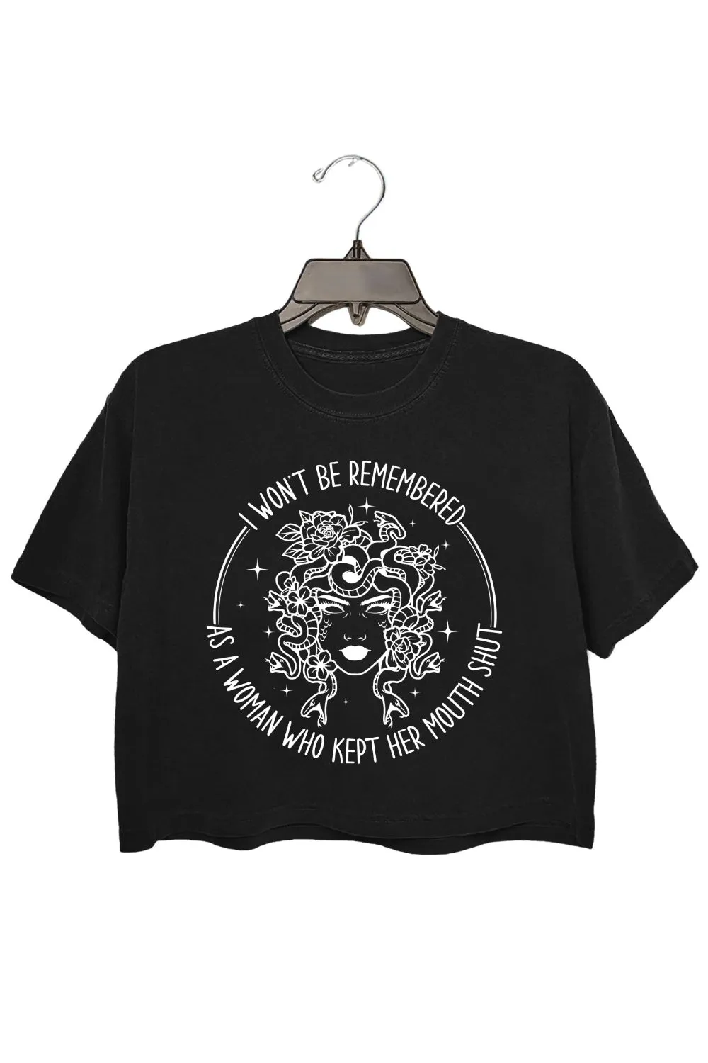 I Won't Be Remembered As A Woman Who Kept Her Mouth Shut Crop Top For Women sold by Fancy Tees product image thumbnail 3