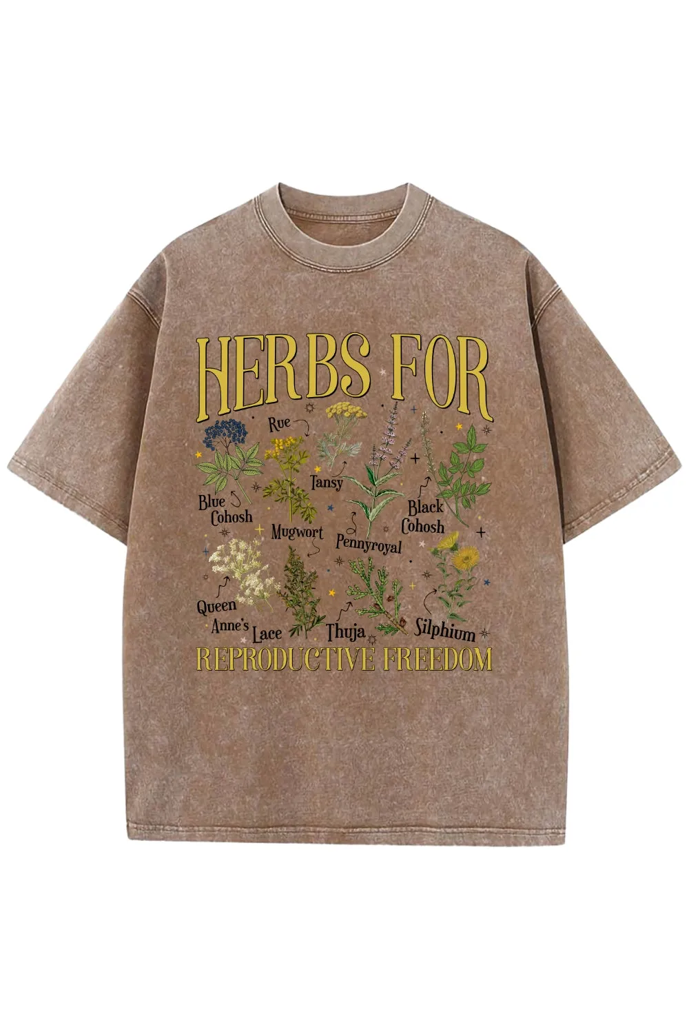 Herbs For Reproductive Freedom Womens Rights Washed Tee sold by Fancy Tees product image thumbnail 5