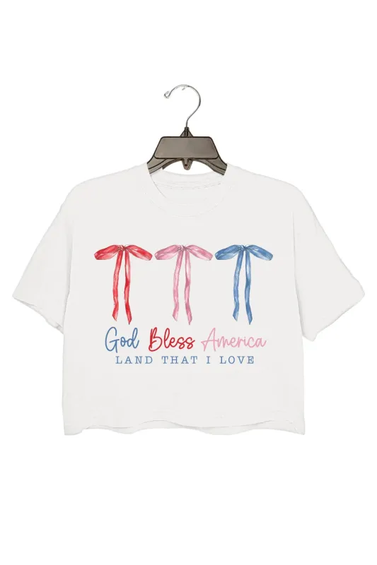 God Bless America Coquette 4th Of July Crop Top For Women sold by Fancy Tees