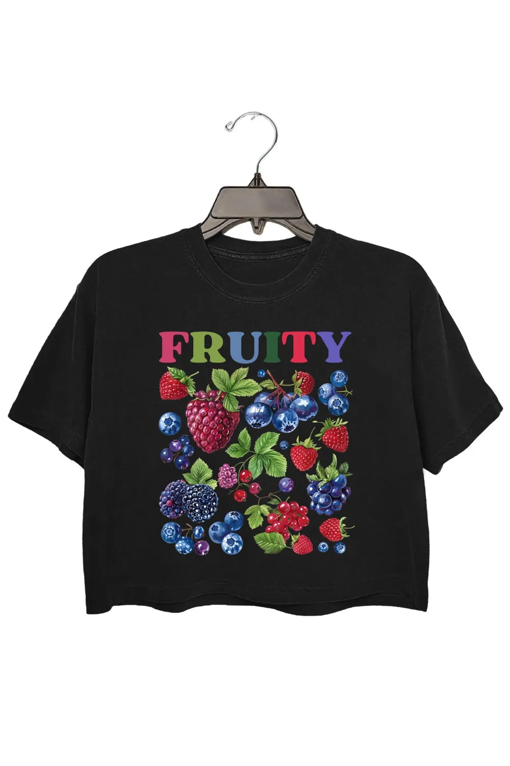 Fruity Subtle Pride Crop Top For Women sold by Fancy Tees product image thumbnail 3