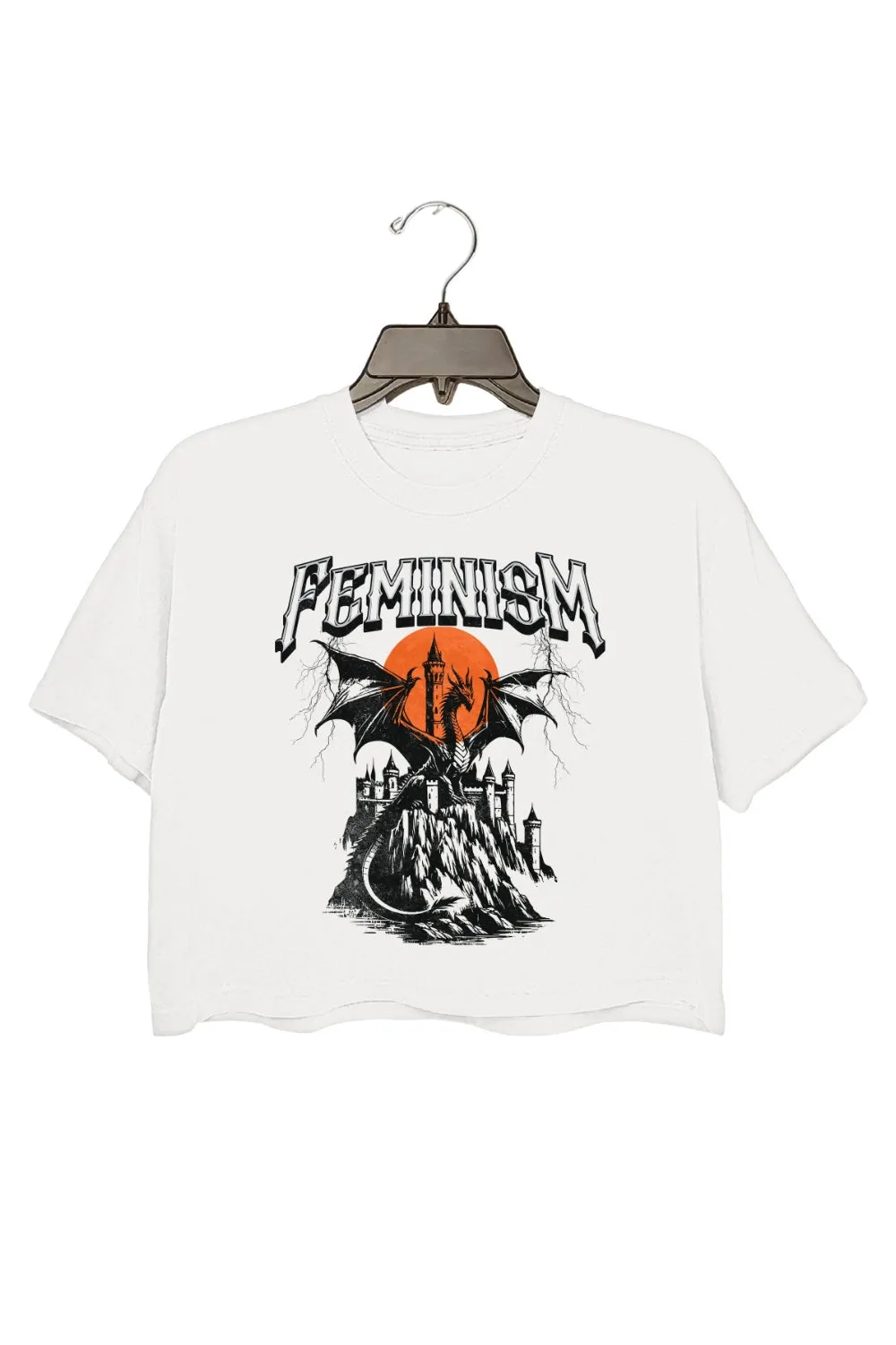 Feminism Dragon Gothic Crop Top For Women sold by Fancy Tees product image thumbnail 2