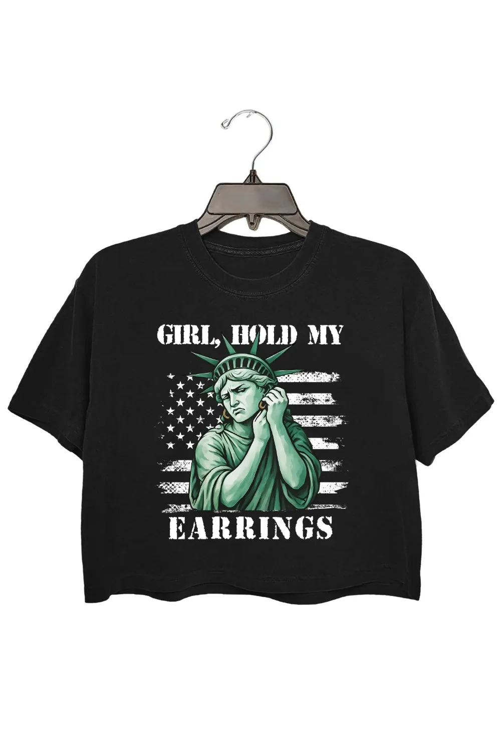 Girl Hold My Earrings FDT Crop Top For Women sold by Fancy Tees product image thumbnail 3