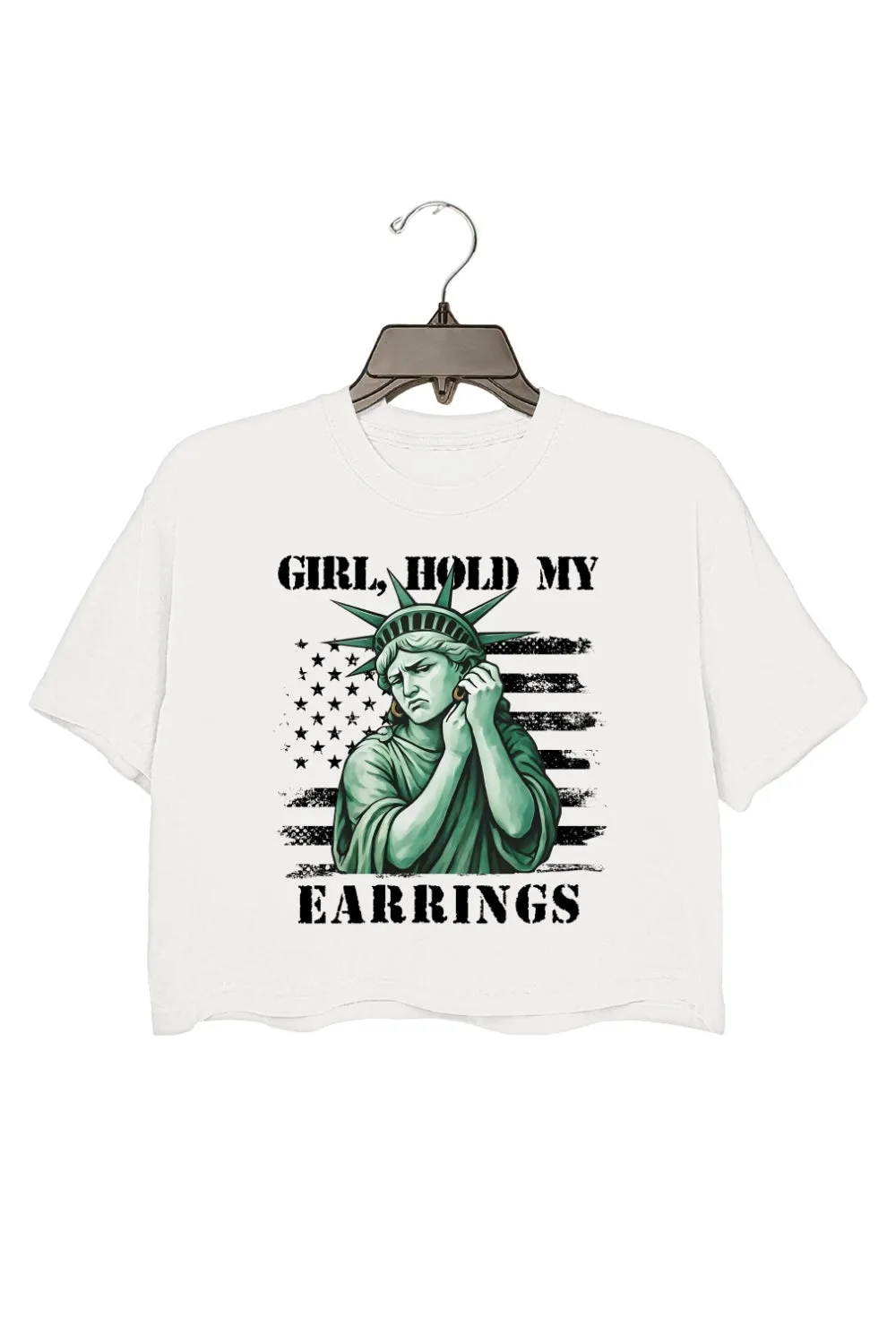 Girl Hold My Earrings FDT Crop Top For Women sold by Fancy Tees product image thumbnail 2