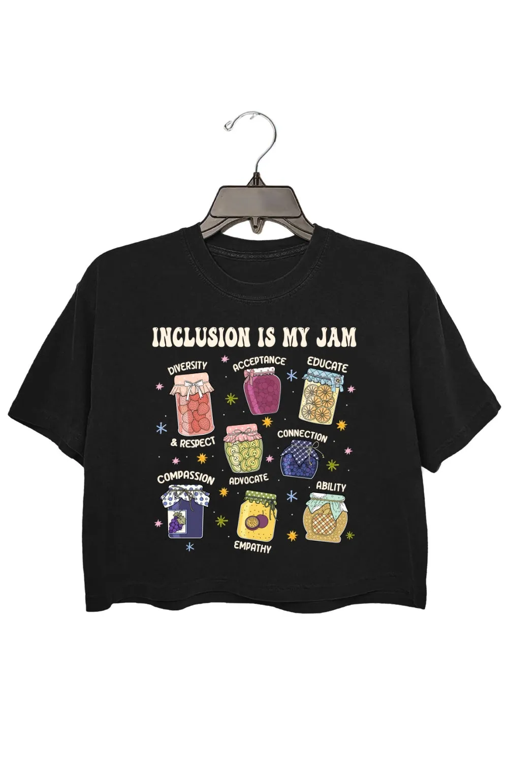 Inclusion Is My Jam Crop Top For Women sold by Fancy Tees product image thumbnail 3
