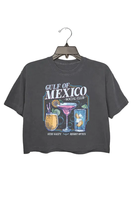 Gulf Of Mexico Social Club Stay Salty Crop Top For Women sold by Fancy Tees