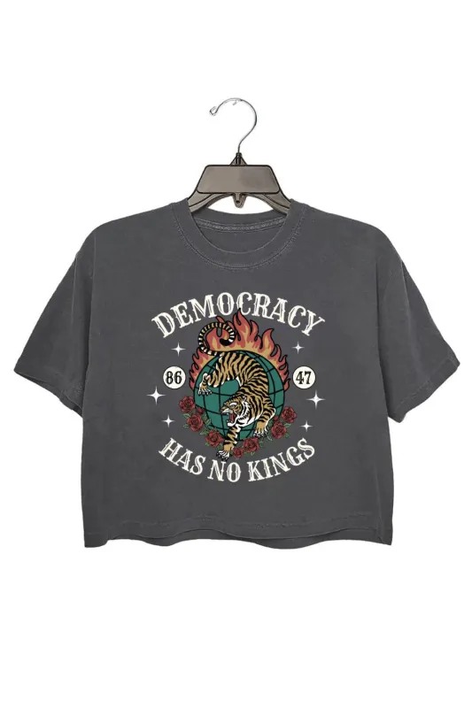 Democracy Has No Kings Crop Top For Women sold by Fancy Tees