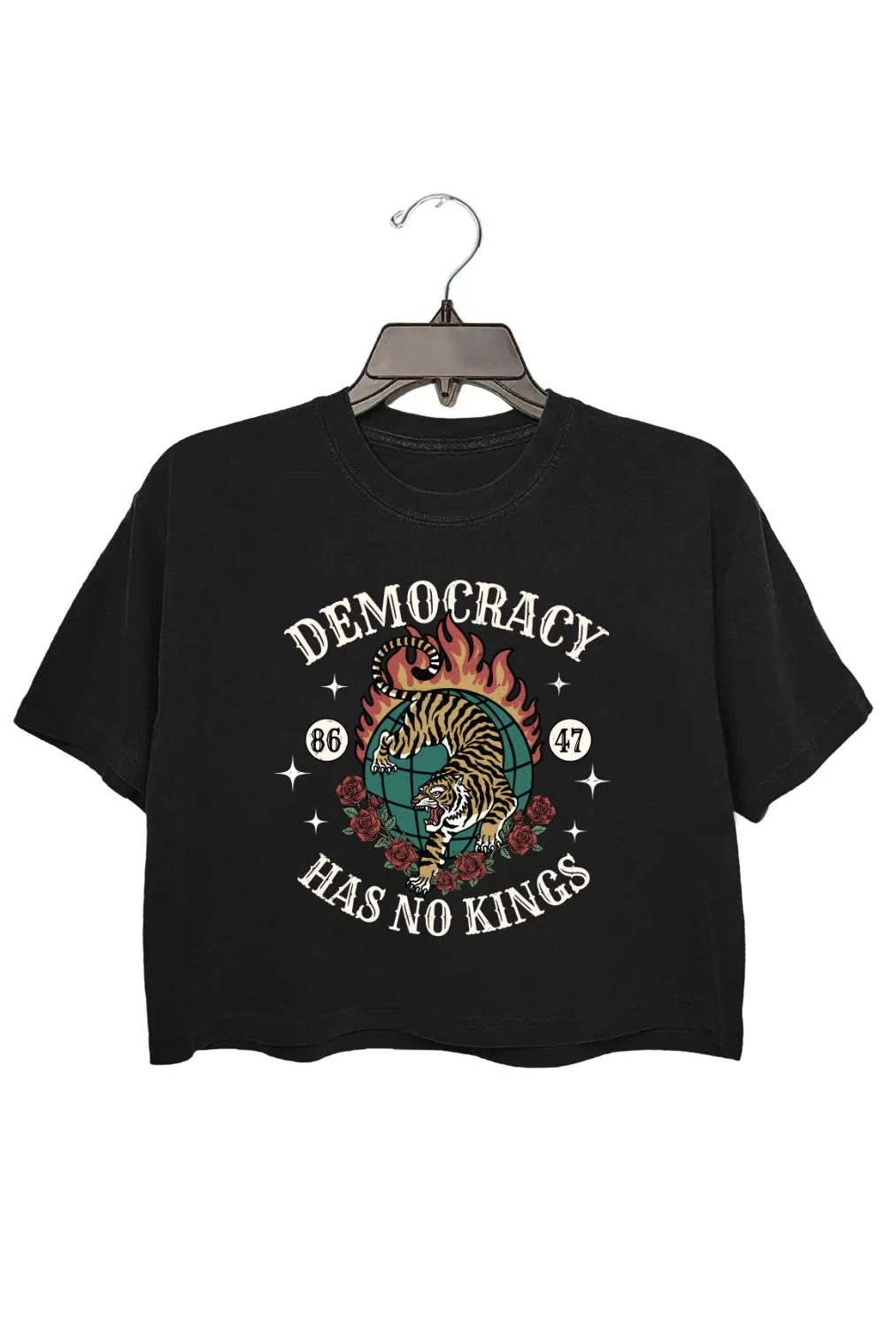 Democracy Has No Kings Crop Top For Women sold by Fancy Tees product image thumbnail 3