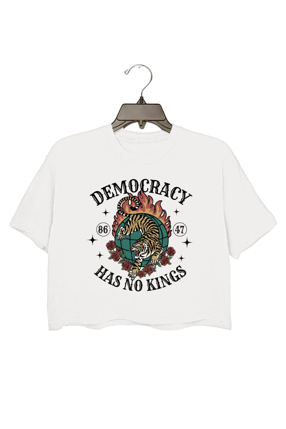 Democracy Has No Kings Crop Top For Women sold by Fancy Tees product image thumbnail 2