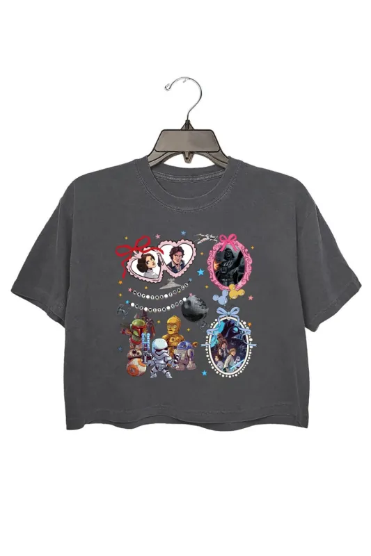 Trendy Magical Mirror Star War Crop Top For Women made by Fancy Tees