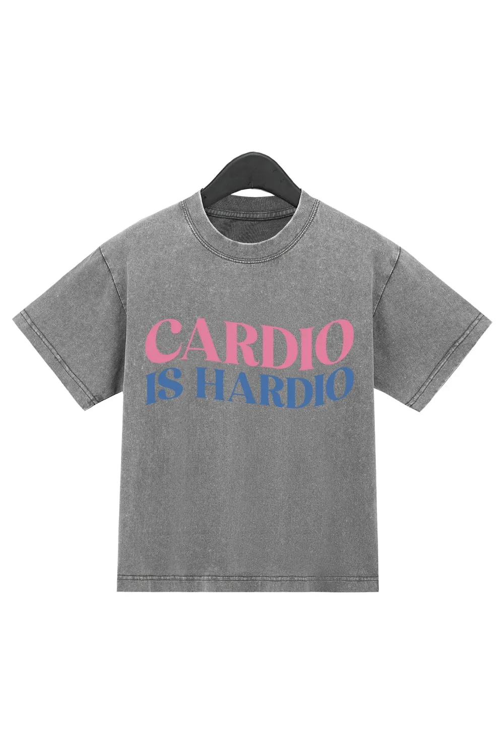 Cardio Is Hardio Washed Crop Top For Women sold by Fancy Tees product image thumbnail 2