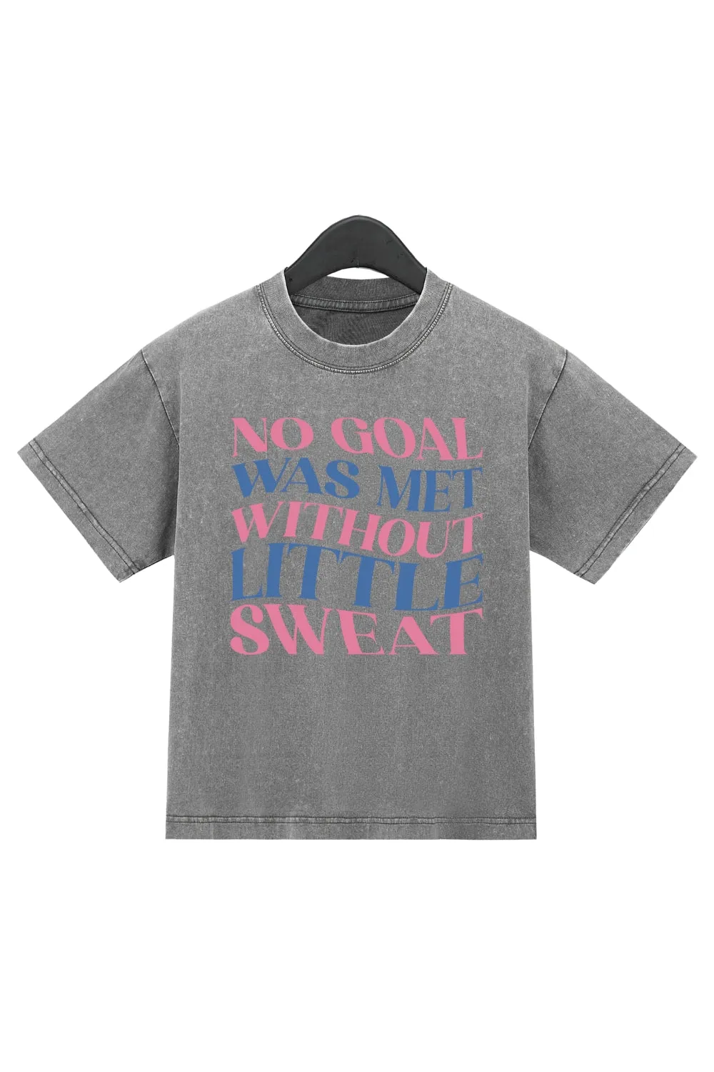 No Goal Was Met With Little Sweat Washed Crop Top For Women sold by Fancy Tees product image thumbnail 2