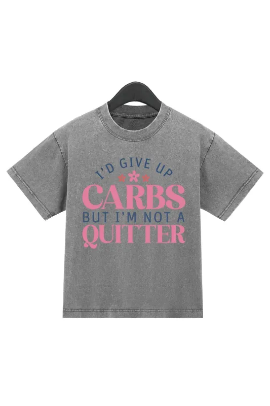 I'd Give Up Carbs Washed Crop Top For Women sold by Fancy Tees