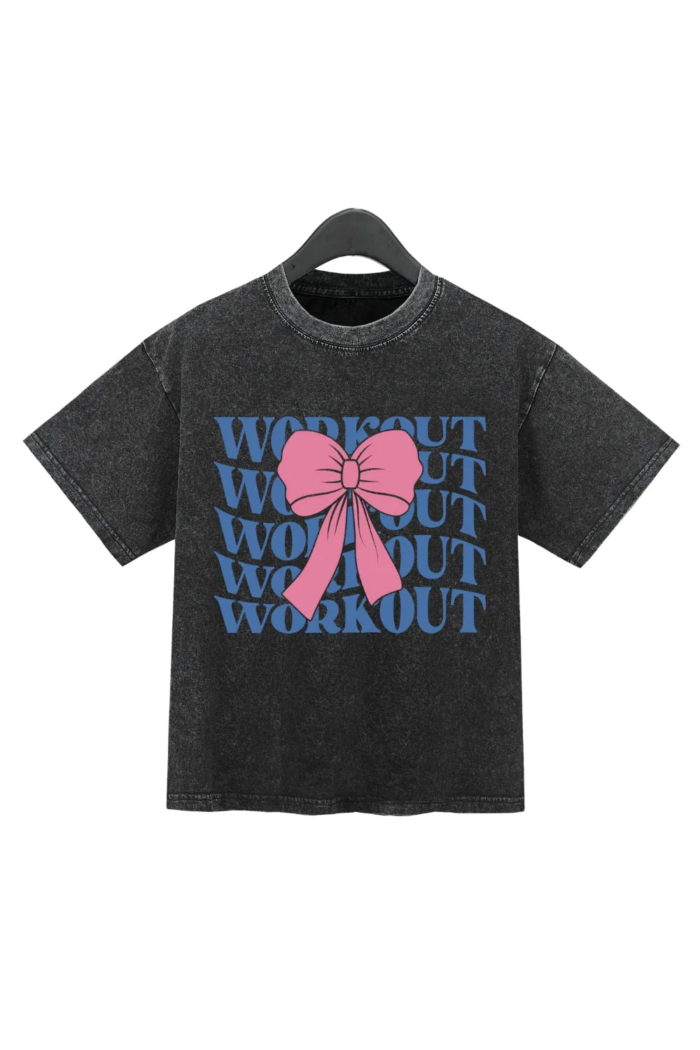 Workout Bow Washed Crop Top For Women sold by Fancy Tees