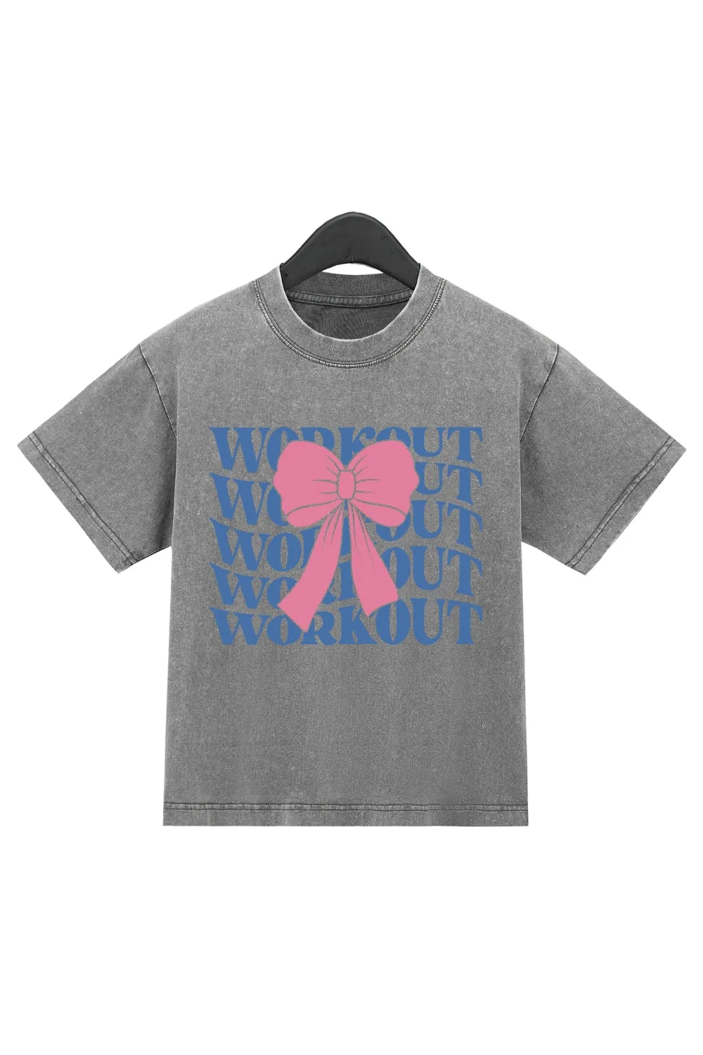 Workout Bow Washed Crop Top For Women sold by Fancy Tees product image thumbnail 2