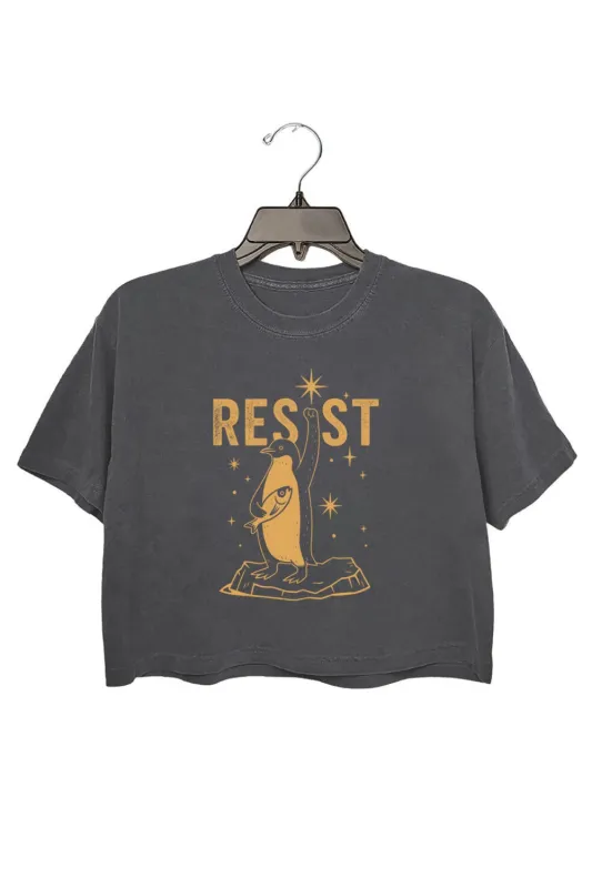 Resist Penguin Subtle FDT Crop Top For Women sold by Fancy Tees