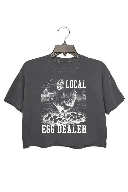Local Egg Dealer Chicken Crop Top For Women sold by Fancy Tees